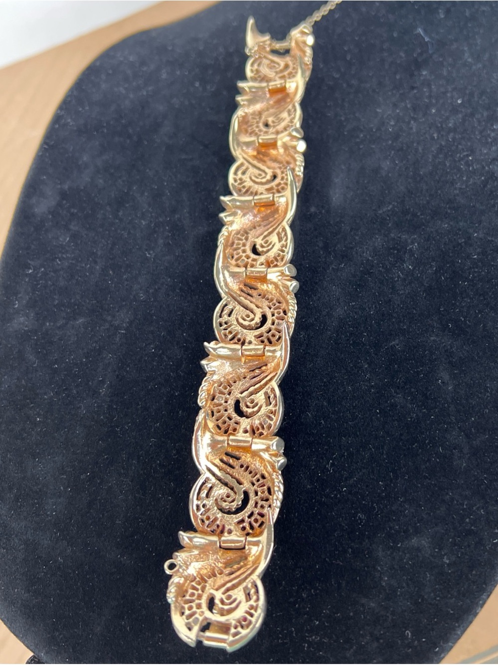 Vintage Marcel Boucher Rhinestone Gold Tone Link Bracelet numbered.